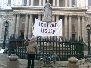 One Man Protest Oct 2011:  Root Out Usury!